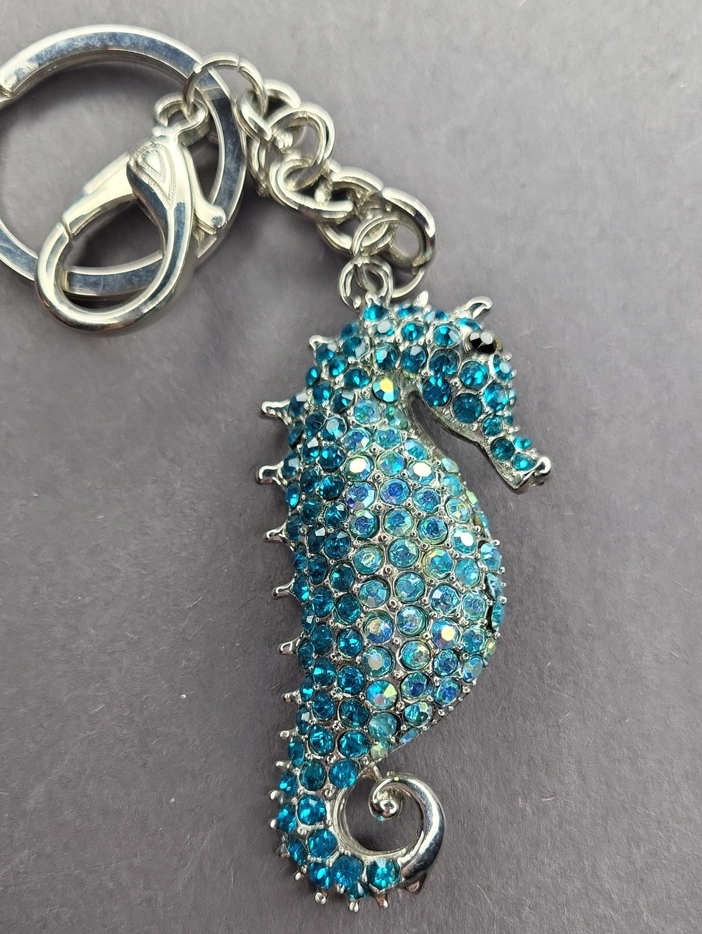 Sparkling Seahorse Keychain
